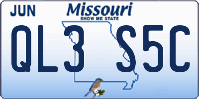 MO license plate QL3S5C