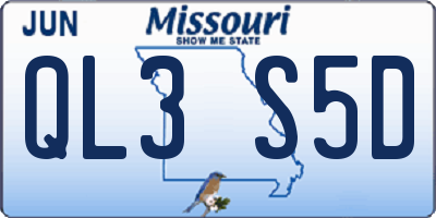 MO license plate QL3S5D