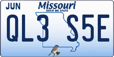 MO license plate QL3S5E