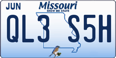 MO license plate QL3S5H