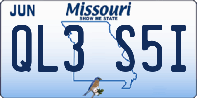 MO license plate QL3S5I
