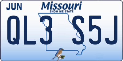 MO license plate QL3S5J