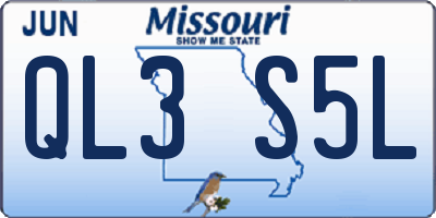 MO license plate QL3S5L