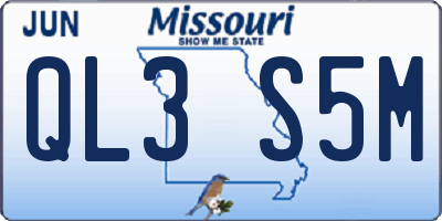 MO license plate QL3S5M