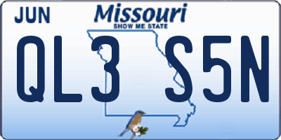 MO license plate QL3S5N