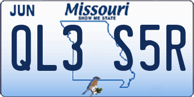 MO license plate QL3S5R