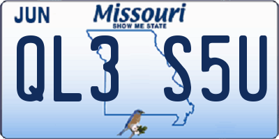MO license plate QL3S5U