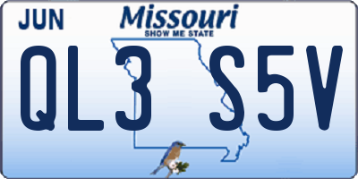 MO license plate QL3S5V