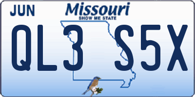 MO license plate QL3S5X