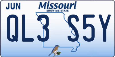 MO license plate QL3S5Y