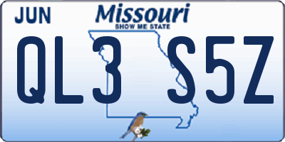 MO license plate QL3S5Z