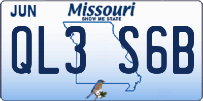 MO license plate QL3S6B