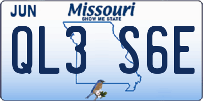 MO license plate QL3S6E