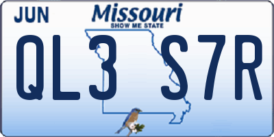 MO license plate QL3S7R