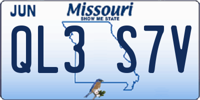 MO license plate QL3S7V