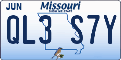 MO license plate QL3S7Y