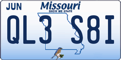 MO license plate QL3S8I