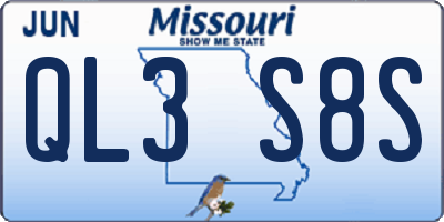 MO license plate QL3S8S