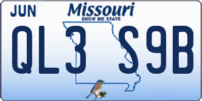 MO license plate QL3S9B