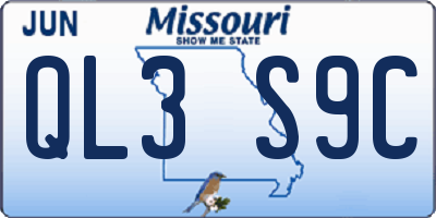 MO license plate QL3S9C