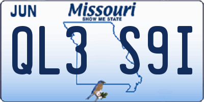 MO license plate QL3S9I