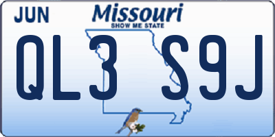 MO license plate QL3S9J