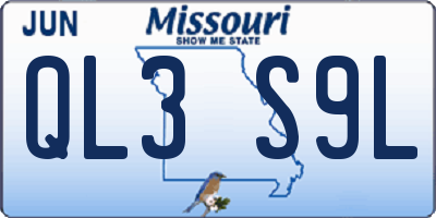 MO license plate QL3S9L