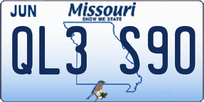 MO license plate QL3S9O
