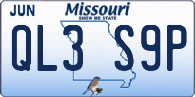 MO license plate QL3S9P