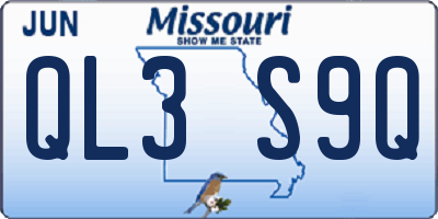 MO license plate QL3S9Q