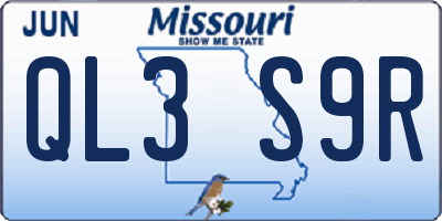 MO license plate QL3S9R