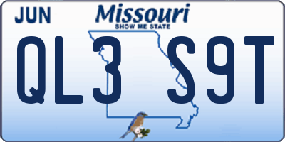 MO license plate QL3S9T