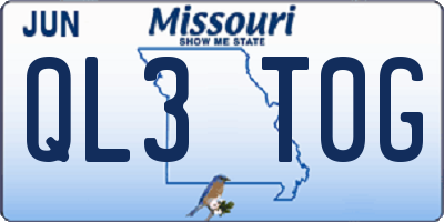 MO license plate QL3T0G