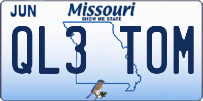 MO license plate QL3T0M