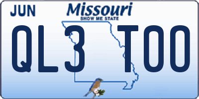 MO license plate QL3T0O