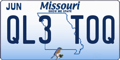 MO license plate QL3T0Q