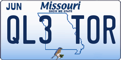 MO license plate QL3T0R