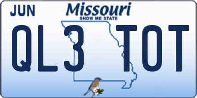 MO license plate QL3T0T