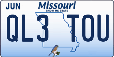MO license plate QL3T0U