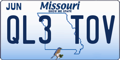 MO license plate QL3T0V