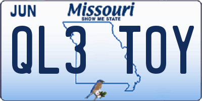 MO license plate QL3T0Y