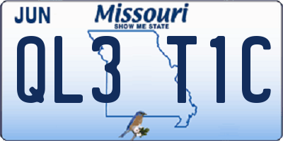 MO license plate QL3T1C