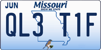 MO license plate QL3T1F