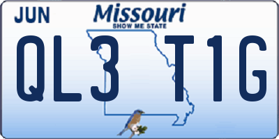 MO license plate QL3T1G