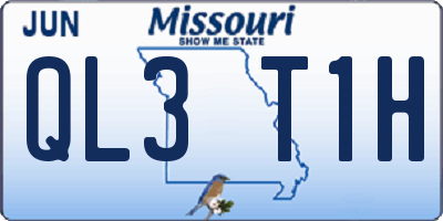 MO license plate QL3T1H
