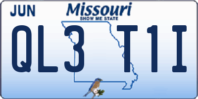 MO license plate QL3T1I