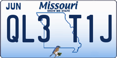 MO license plate QL3T1J