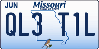 MO license plate QL3T1L