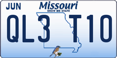 MO license plate QL3T1O