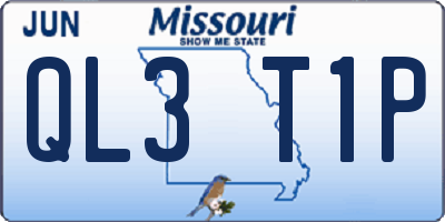 MO license plate QL3T1P